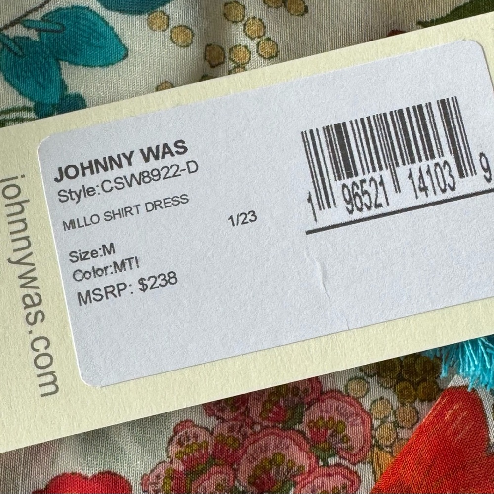 Johnny Was MILLO Floral Shirt Dress Floral Garden Print NEW Cotton Silk MEDIUM - Picture 3 of 9